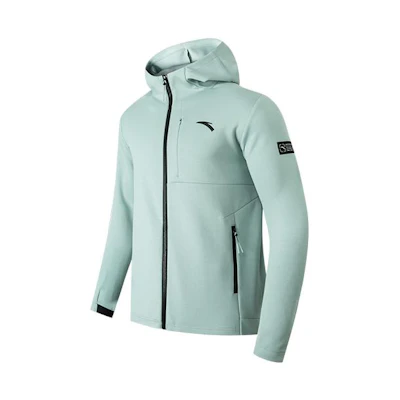 Anta Training Series Blue Geometric Logo Hoodie Jacket 952217705-1