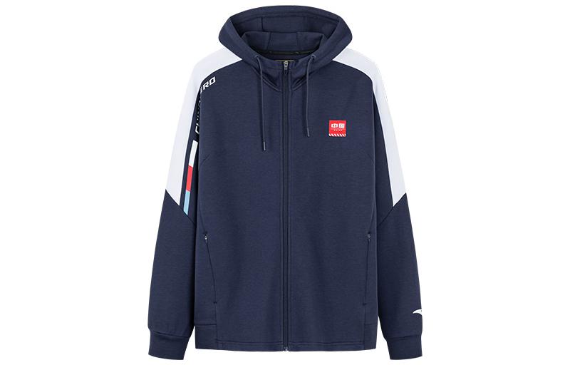 Anta Training Series Blue Logo Patch Zip Hoodie 952237718-3