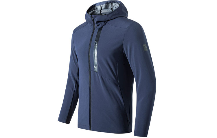 Anta Training Series Blue Woven Hooded Jacket Sportswear 152137605-3