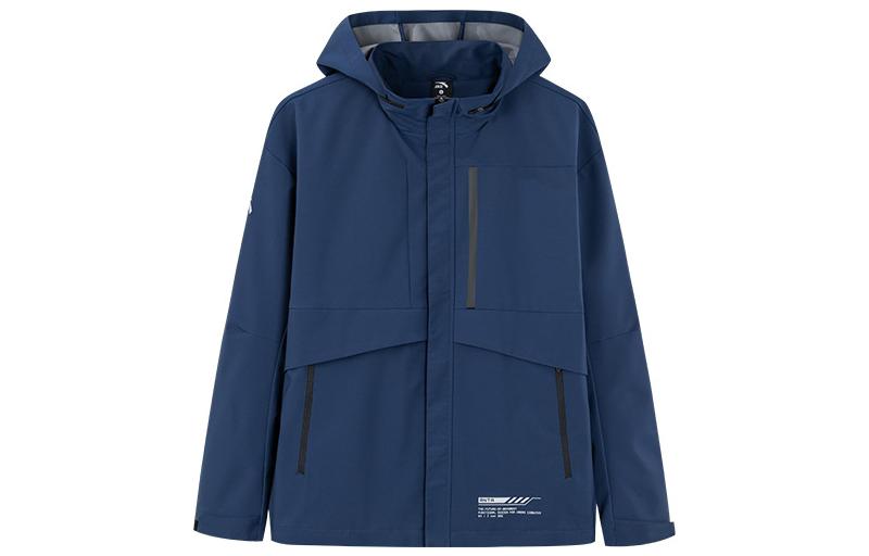 Anta Training Series Blue Zip-Up Hoodie Jacket with Letter Print 952237604-2