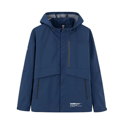 Anta Training Series Blue Zip-Up Hoodie Jacket with Letter Print 952237604-2
