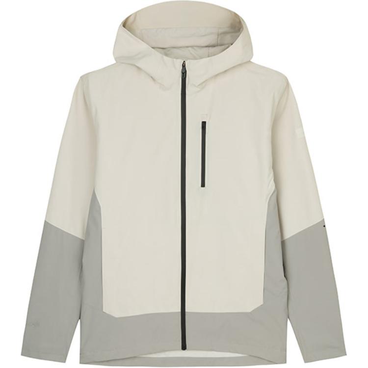 Anta Training Series Casual Zip Hoodie Jacket - White Chalk/Charcoal Gray 152437627-1
