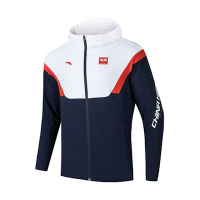 Anta Training Series Colorblock Hooded Woven Jacket Blue/White 152237606-1