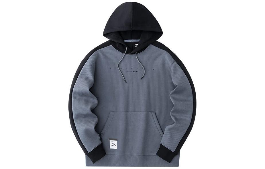 Anta Training Series Colorblock Hoodie Smoky Charcoal Gray 152417715-3