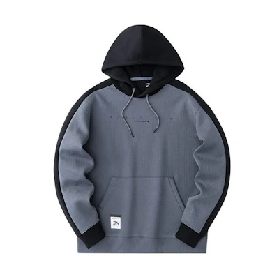 Anta Training Series Colorblock Hoodie Smoky Charcoal Gray 152417715-3
