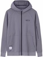 Anta Training Series Colorblock Lettered Zip-Up Hoodie Smoke Blue Gray Men 152337714-2 Anta Training Series Colorblock Lettered Zip-Up Hoodie Smoke Blue Gray Men 152337714-2