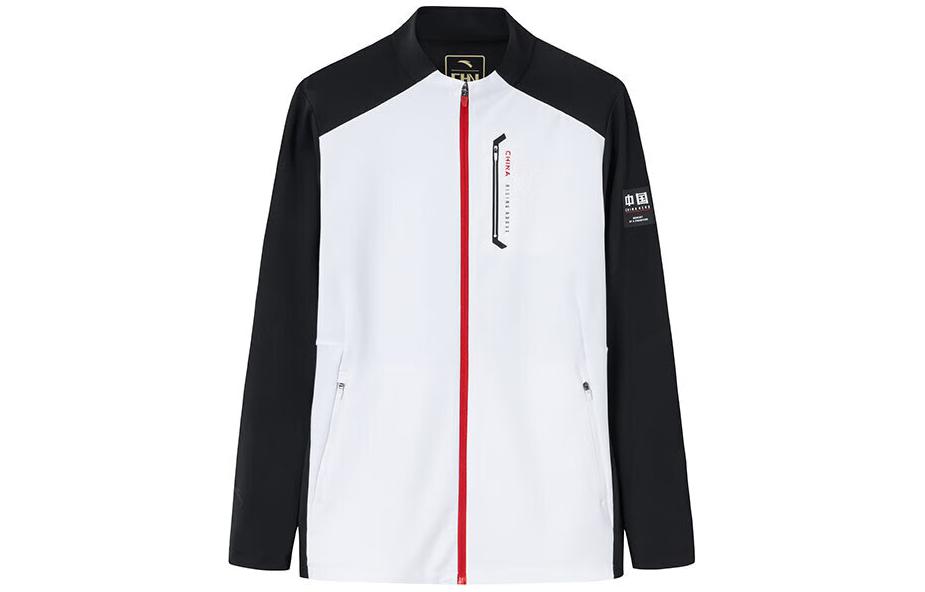 Anta Training Series Colorblock Logo Print Knit Jacket White/Black () 152417743S-1