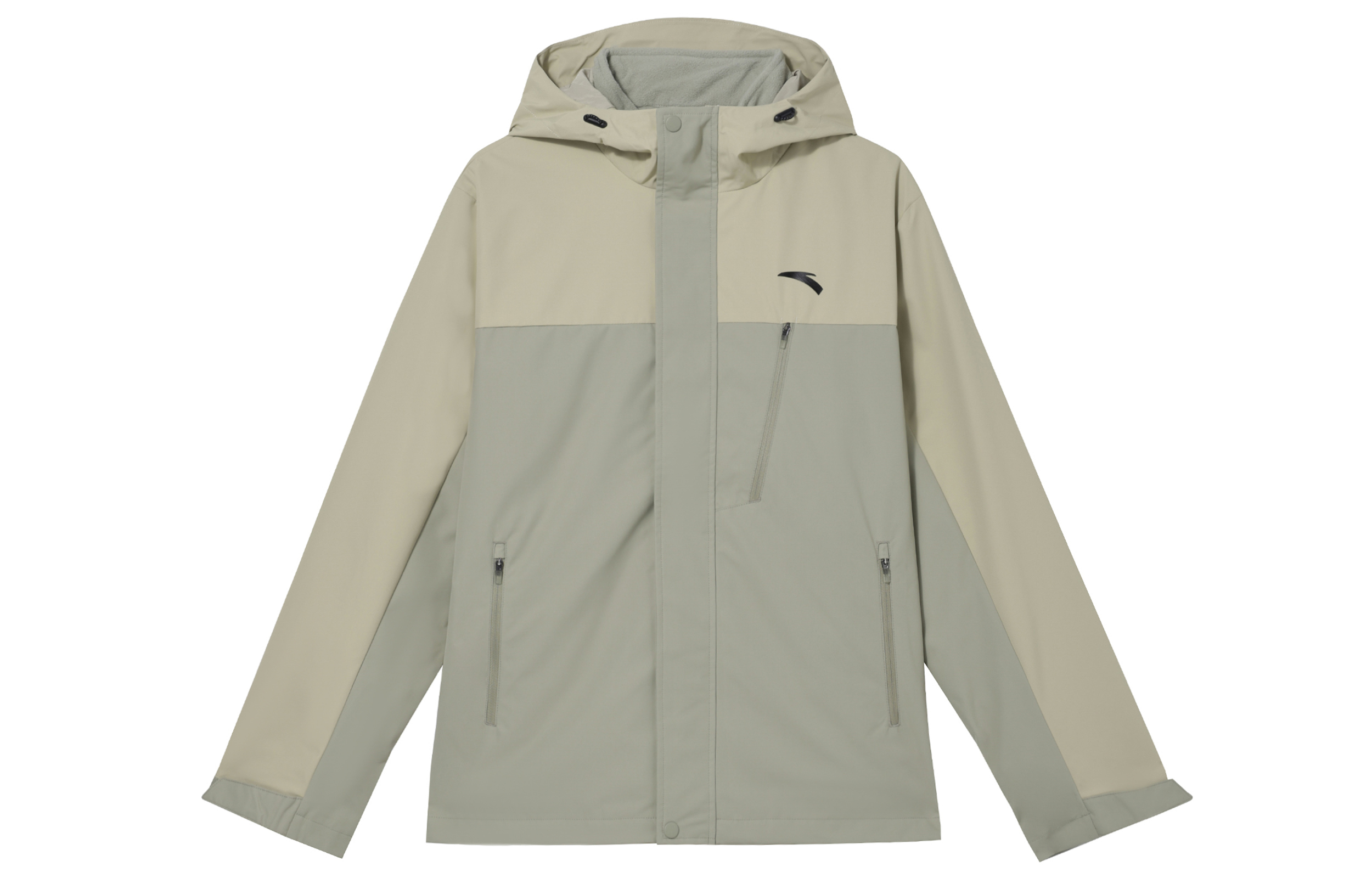 Anta Training Series Colorblock Logo Zip Hoodie Jacket - Float Gray/Light Gray 952447601-1