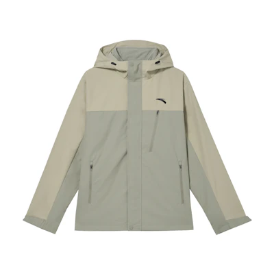 Anta Training Series Colorblock Logo Zip Hoodie Jacket - Float Gray/Light Gray 952447601-1