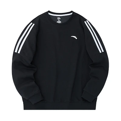 Anta Training Series Colorblock Pullover Sweatshirt Black Men’s Casual Long Sleeve 152347744-2