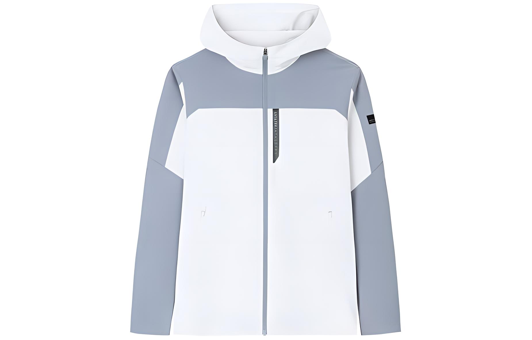 Anta Training Series Colorblock Zip Hoodie Jacket - Breeze Gray/Storm Gray 152427601-1