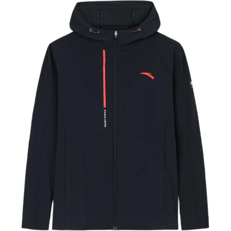 Anta Training Series Colorblock Zip Hoodie Jacket - Basic Black 152427620-6