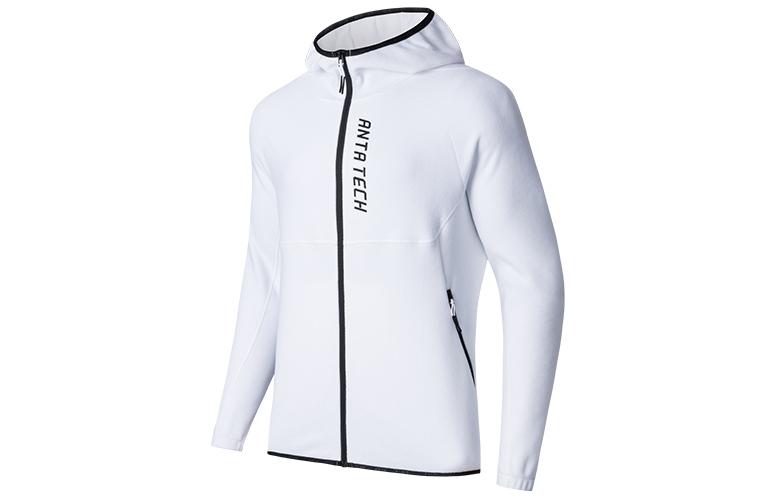 Anta Training Series Colorblock Zip Hoodie Jacket - Pure White 952347702-1