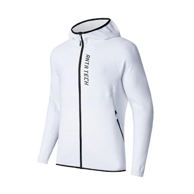 Anta Training Series Colorblock Zip Hoodie Jacket - Pure White 952347702-1