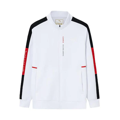 Anta Training Series Colorblock Zip Knit Jacket Pure White 152417745S-1