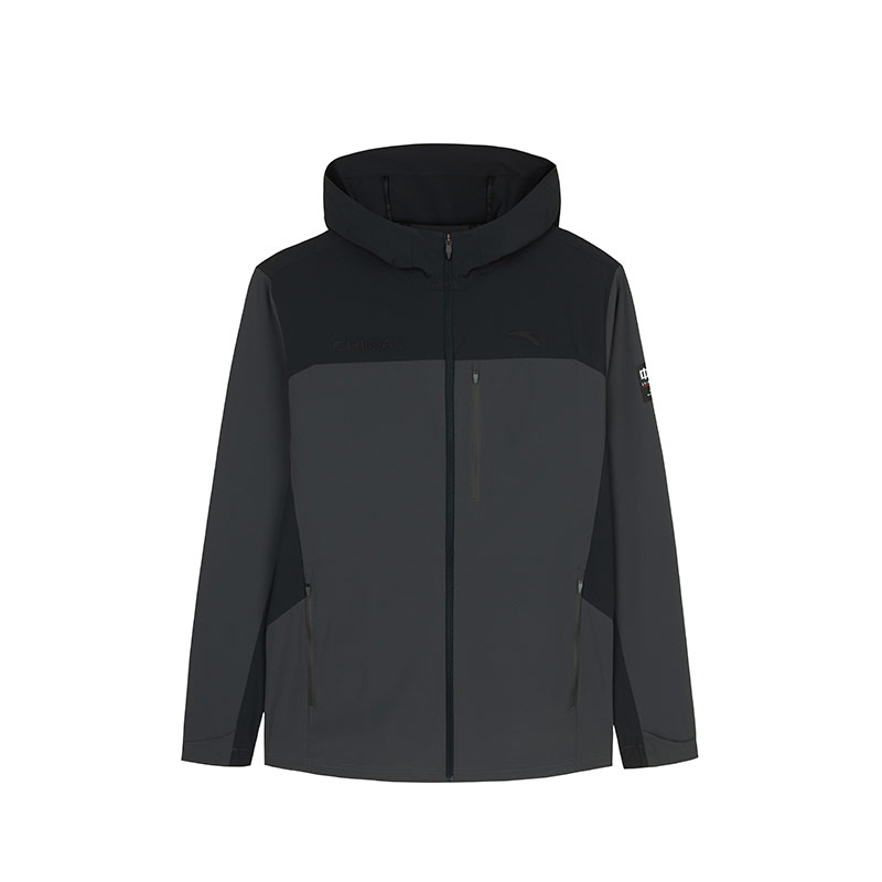 Anta Training Series Colorblock Zipper Hoodie Jacket Black/Grey 152437625-3