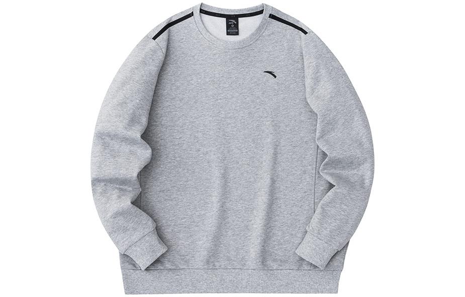 Anta Training Series Crewneck Loose Pullover Sweatshirt Gray 952347707-6