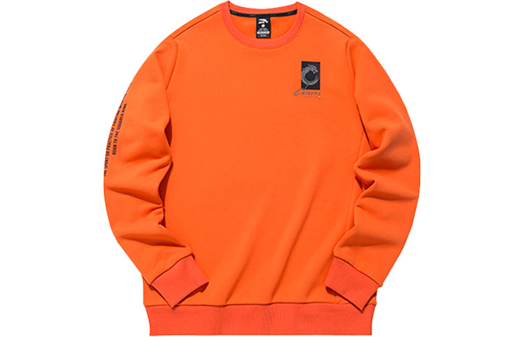 Anta Training Series Flash Orange Printed Pullover Sports Sweatshirt 952137729-2