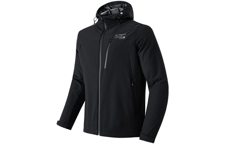 Anta Training Series Fleece-Lined Hooded Jacket for Men - Black 952147610-4