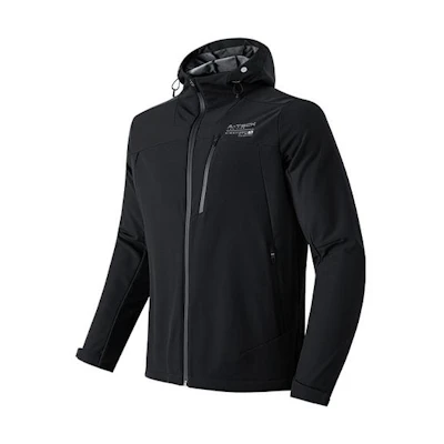Anta Training Series Fleece-Lined Hooded Jacket for Men - Black 952147610-4