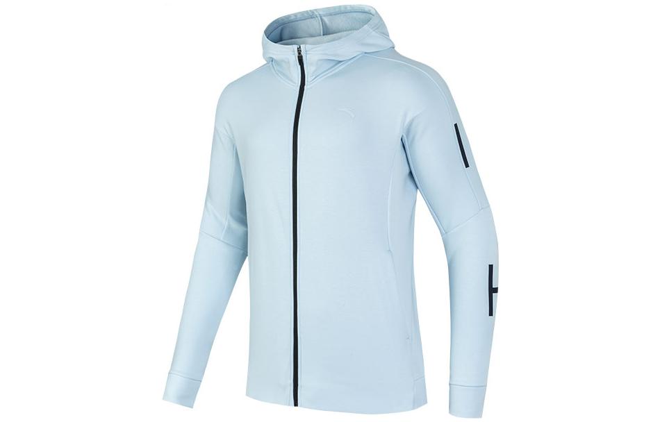 Anta Training Series Fleece Hoodie with Logo in Kerling Blue 952237737-2