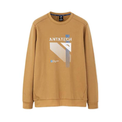 Anta Training Series Fleece Pullover Crewneck Sweatshirt Nile Brown 952247710-2