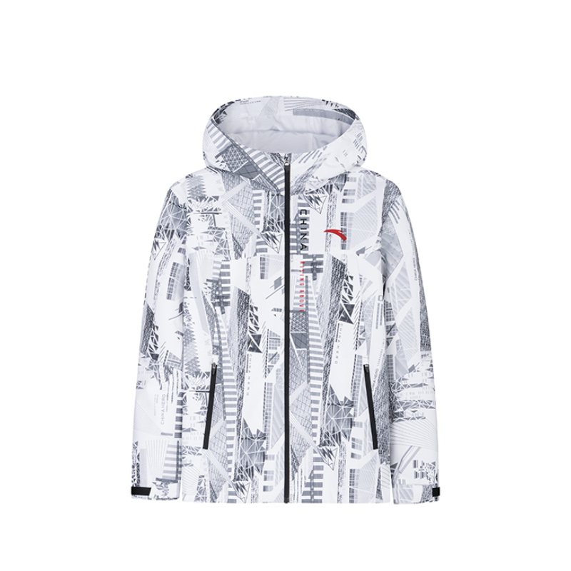 Anta Training Series Full-Print Breathable Hooded Jacket Pure White/Print 152427617-4
