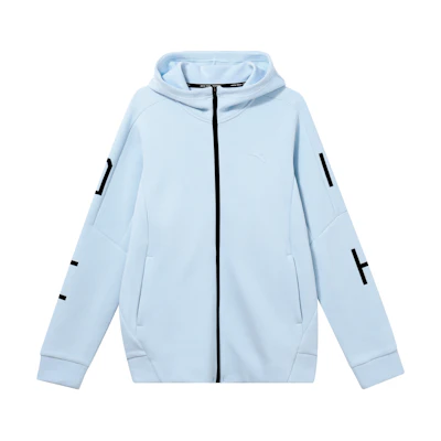 Anta Training Series FW22 Blue Stripe Print Hoodie Jacket Sweatshirt 152237720-2