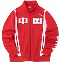 Anta Training Series FW22 Red Zip-Up High Neck Jacket with Chinese Logo Prints Men 152237707-1 Anta Training Series FW22 Red Zip-Up High Neck Jacket with Chinese Logo Prints Men 152237707-1