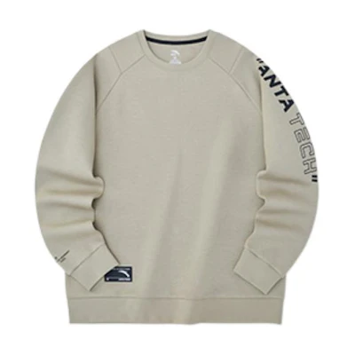 Anta Training Series Glacier Grey Pullover Sweatshirt Unisex with Embroidered Logo 952237739-1