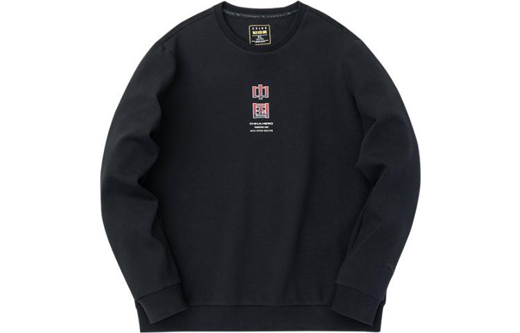 Anta Training Series Graphic Print Crewneck Pullover Sweatshirt Men Black 152317706-3