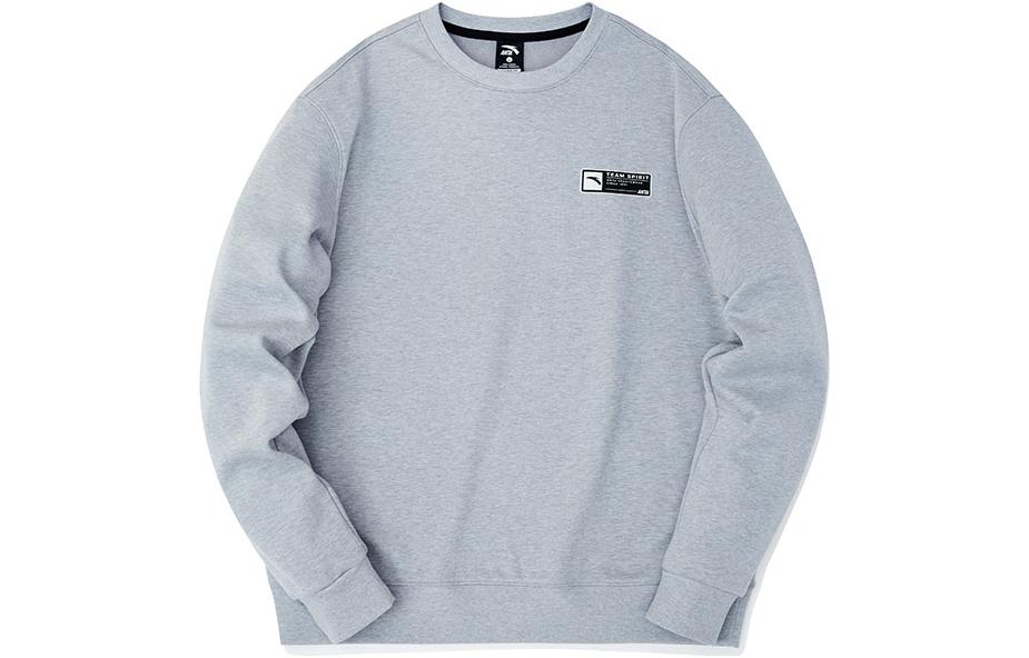 Anta Training Series Gray Logo Crewneck Sweatshirt Long Sleeve 152247749-1