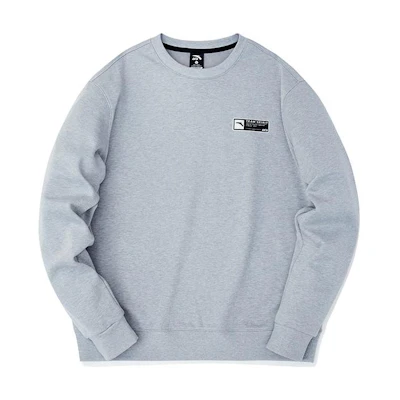 Anta Training Series Gray Logo Crewneck Sweatshirt Long Sleeve 152247749-1