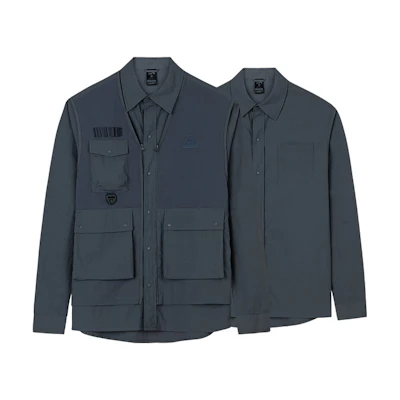 Anta Training Series Gray Zip-Up Mock Layer Long-Sleeve Jacket 952437611-3