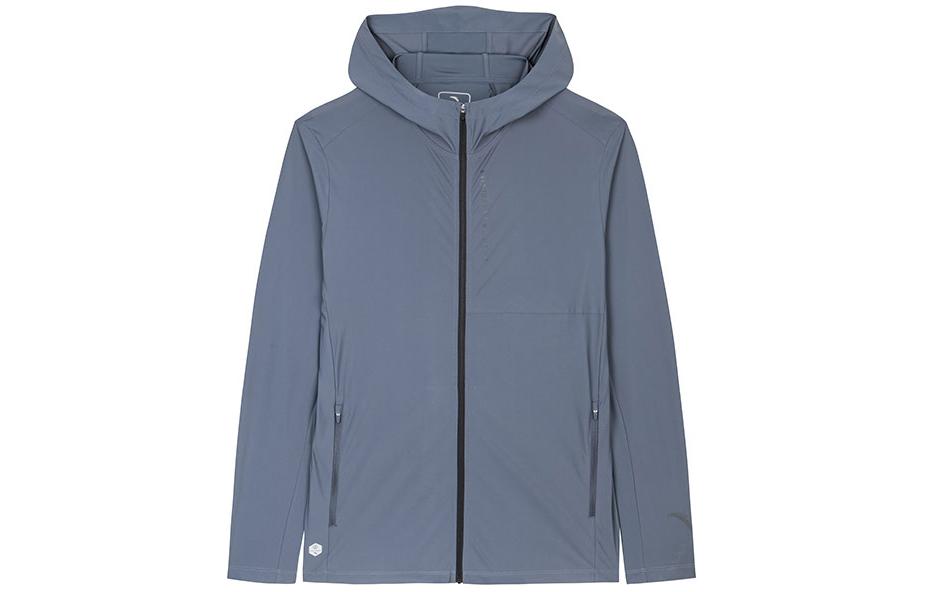 Anta Training Series Gray Zipper Hoodie Sports Windbreaker 152427713-4