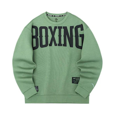 Anta Training Series Green Crewneck Sweatshirt with Logo Print 152237704-4
