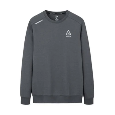 Anta Training Series Grey Crewneck Sweatshirt with Solid Logo 952237724-2