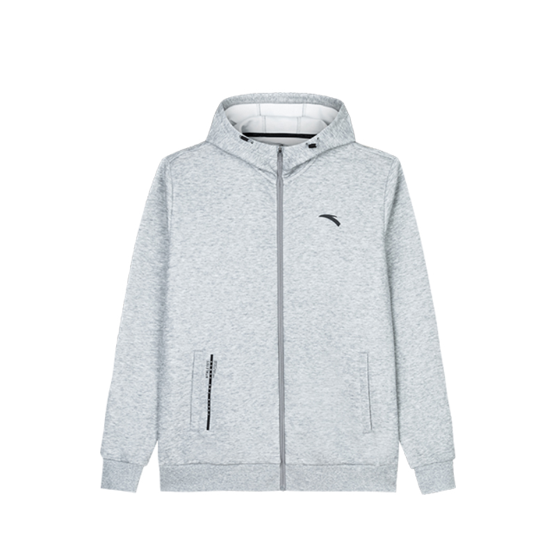 Anta Training Series Grey Logo Zip-Up Hoodie 952437702-1