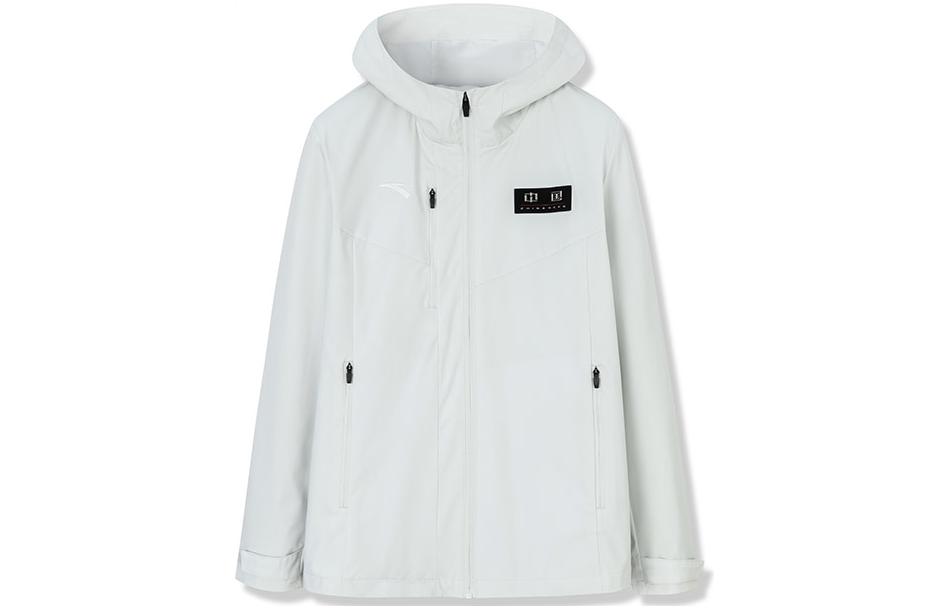 Anta Training Series Grey Zip-Up Hoodie Jacket with Logo Patch for Men 152247607-1