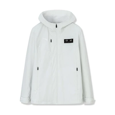 Anta Training Series Grey Zip-Up Hoodie Jacket with Logo Patch for Men 152247607-1