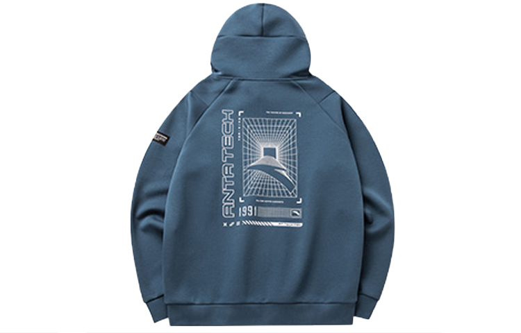 Anta Training Series Hoodie Back Logo Print - Liuli Green 952217703-3