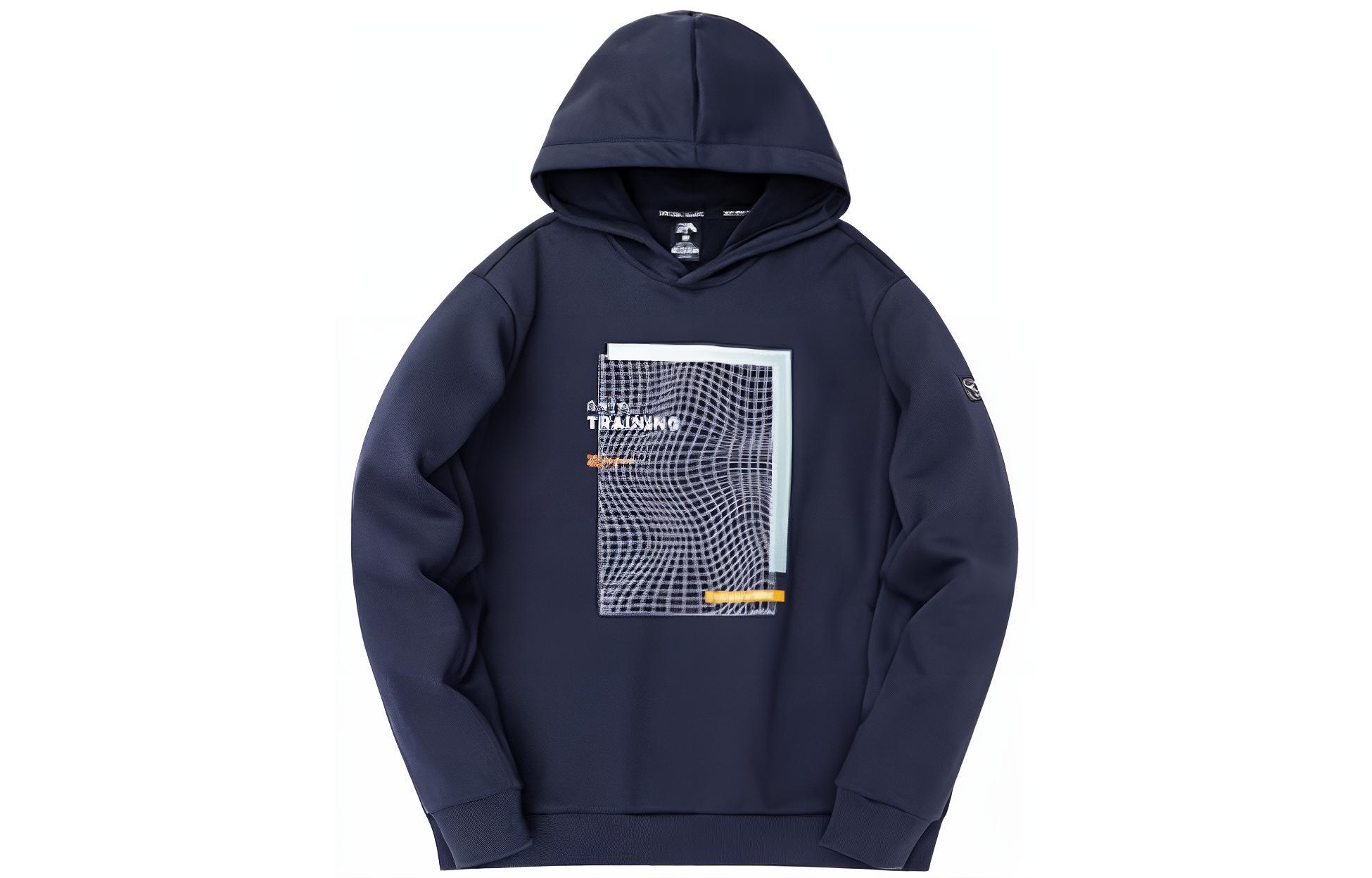 Anta Training Series Hoodie in Midnight Blue with Letter Mesh Design 152247707-2