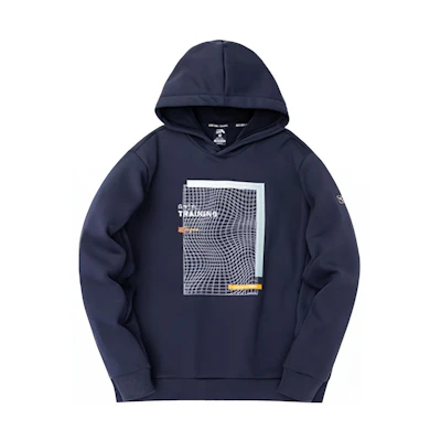 Anta Training Series Hoodie in Midnight Blue with Letter Mesh Design 152247707-2