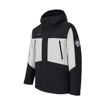 Anta Training Series Hoodie Jacket Black/Grey Patchwork Zip-Up Hooded Jacket 152347958-2