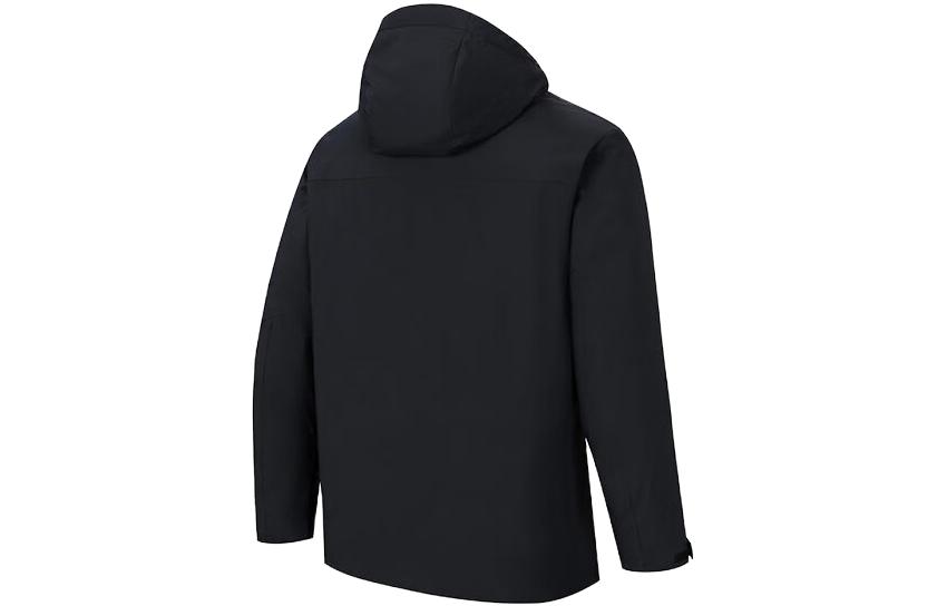 Lookbook 安踏訓練系列連帽外套 黑灰拼接拉鍊帽T外套 152347958-2