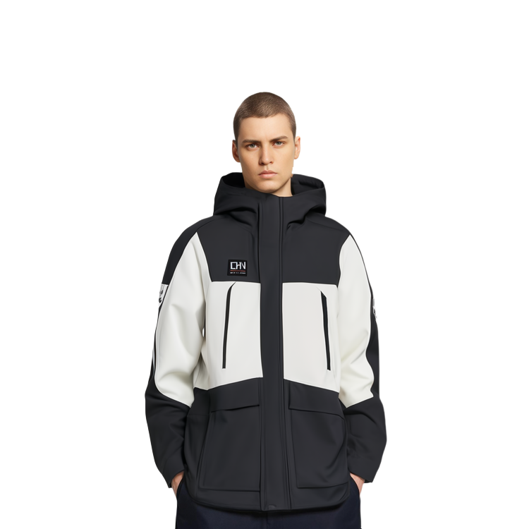 Shop 安踏訓練系列連帽外套 黑灰拼接拉鍊帽T外套 152347958-2