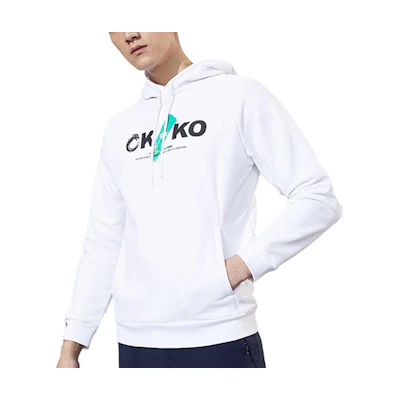 Anta Training Series Hoodie White - Letter Printed Pullover Sportswear 952137724-1