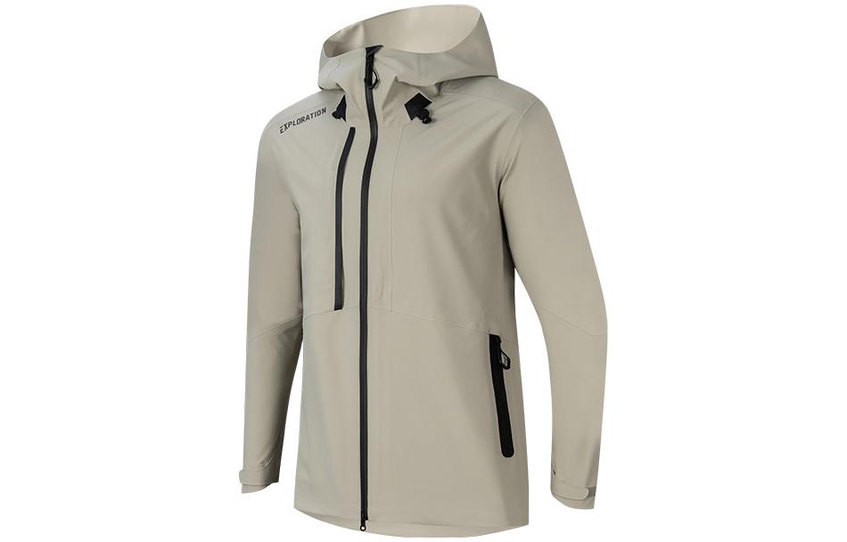 Anta Training Series Khaki Waterproof Windproof Breathable Jacket 952247612-2