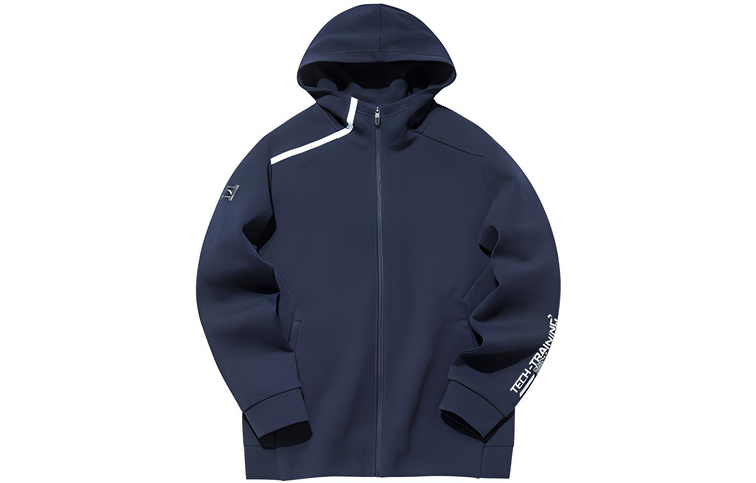 Anta Training Series Knit Hoodie Jacket - Midnight Blue 152137703-3