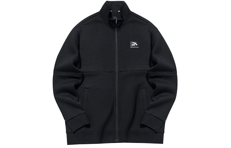 Anta Training Series Knit Jacket Black - Minimalist Logo Design 152137711-4